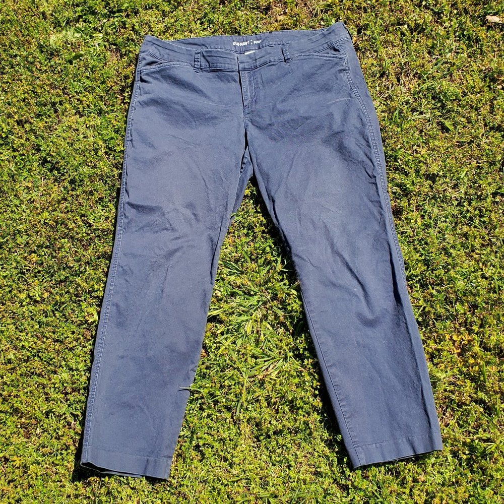 Dark Blue Old Navy Pixie Chino Ankle Pants EUC